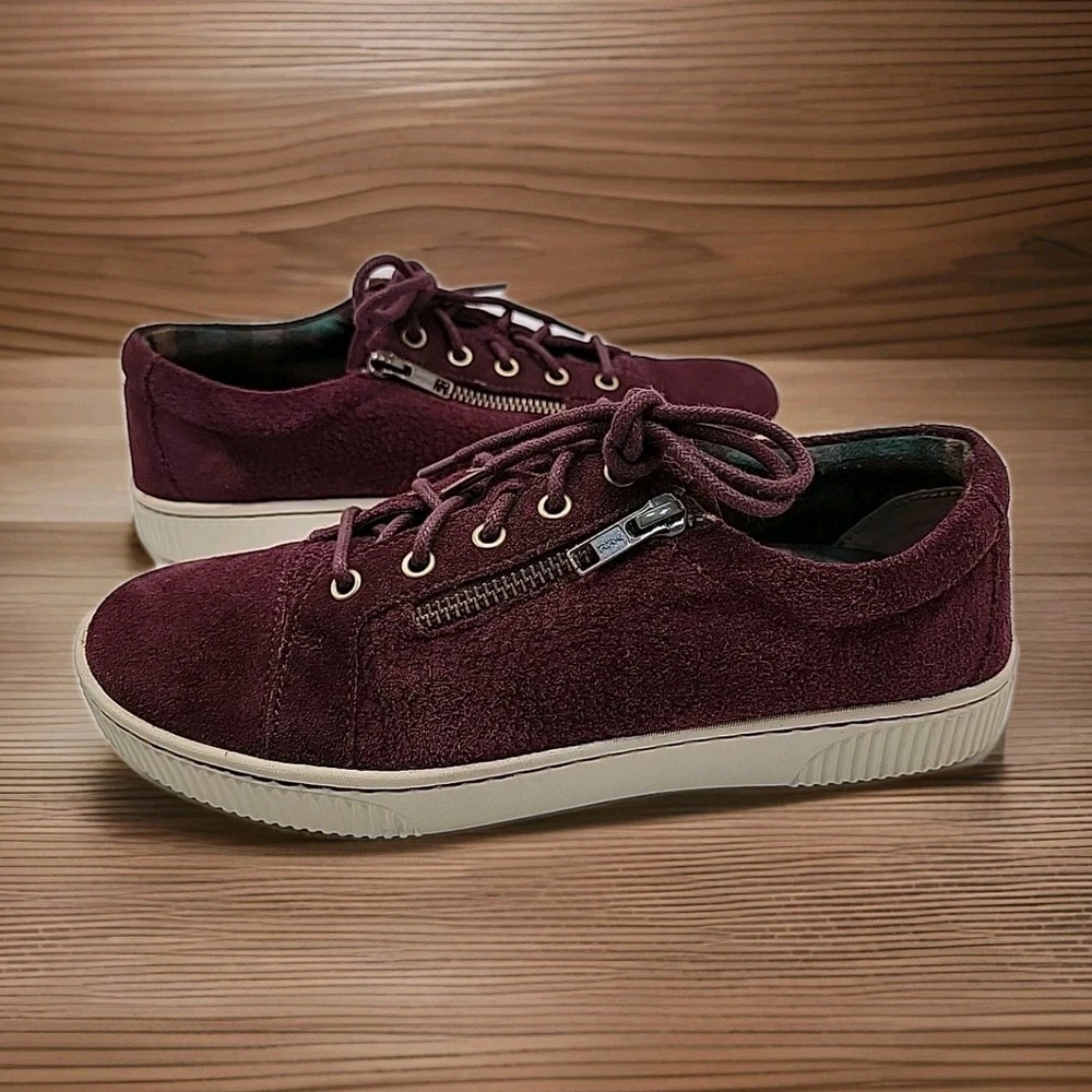 BORN Tamara Purple Suede Leather Lace Zip Sneakers Shoes Wmn US 7.5M Comfort EUC